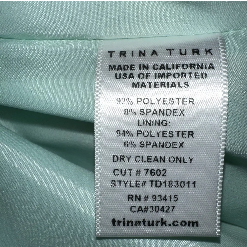Trina Turk Delano Watercolor Floral Sleeveless Sheath Racerback Cocktail Size 12 - Picture 7 of 10